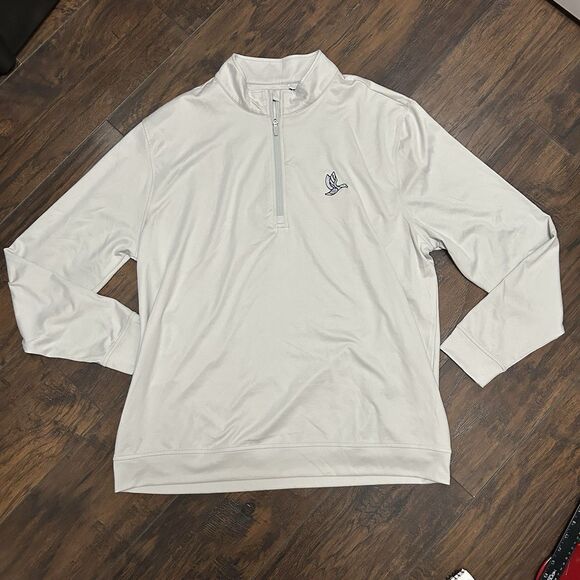 NWT Waggle Quarter Zip Golf Top Duck Decoy Men's Silver Quarter Zip Size 2XL - Picture 1 of 8